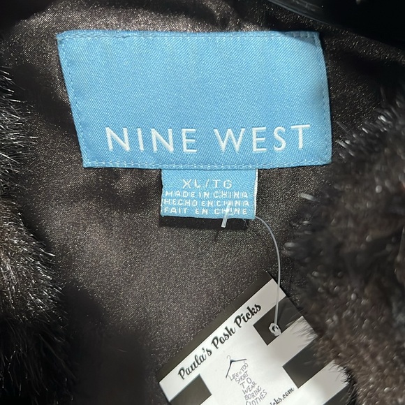 NWOT Nine West Faux Fur Dark Brown Mink Coat - Picture 2 of 4
